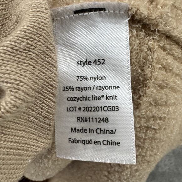 Barefoot Dreams Sweater Womens XS/S Beige Cardigan Open Front Stretch Pockets - Picture 13 of 14